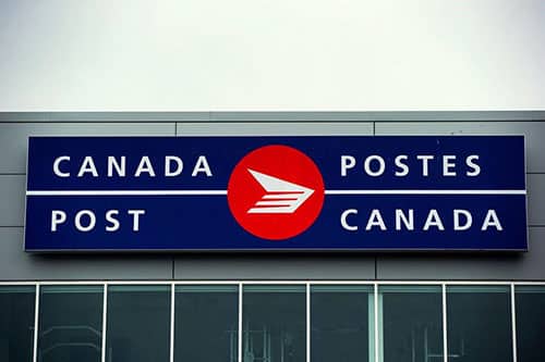 Horario de correos de Canadá
